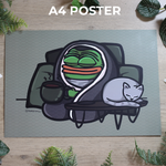 A4 Poster - Peepo Comfy Cat