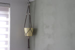 Cozy Macramé Plant Hanger – Yellow Planter with Grey Rope